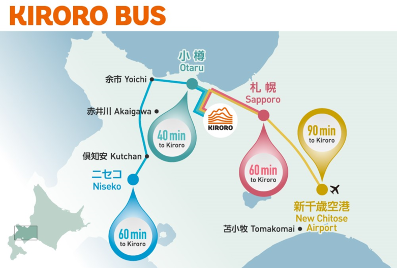 北海道Kiroro滑雪渡假村攻略,交通住宿雪場介紹,2022年冬天由ClubMed營運飯店 kiroro bus winter 2